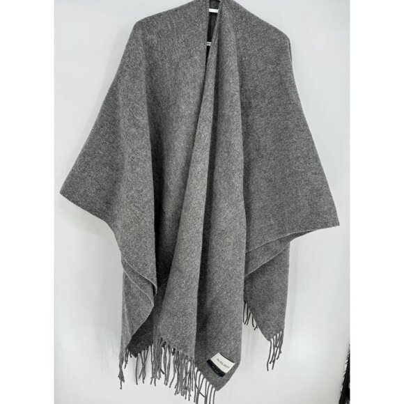 New ARITZIA ALXILIARY 100% Luxury Large Soft Wool Wrap Poncho Cape Fringe - Picture 13 of 13